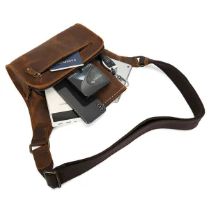 Handmade Leather Chest Bag - Vintage Style Everyday Carry
