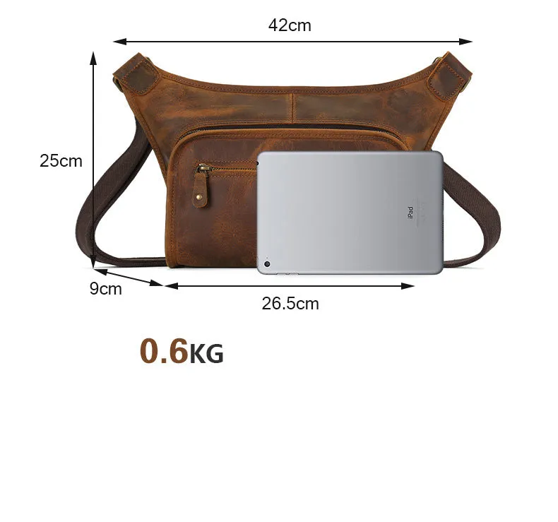 Handmade Leather Chest Bag - Vintage Style Everyday Carry