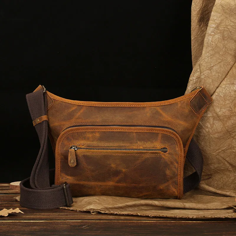 Handmade Leather Chest Bag - Vintage Style Everyday Carry