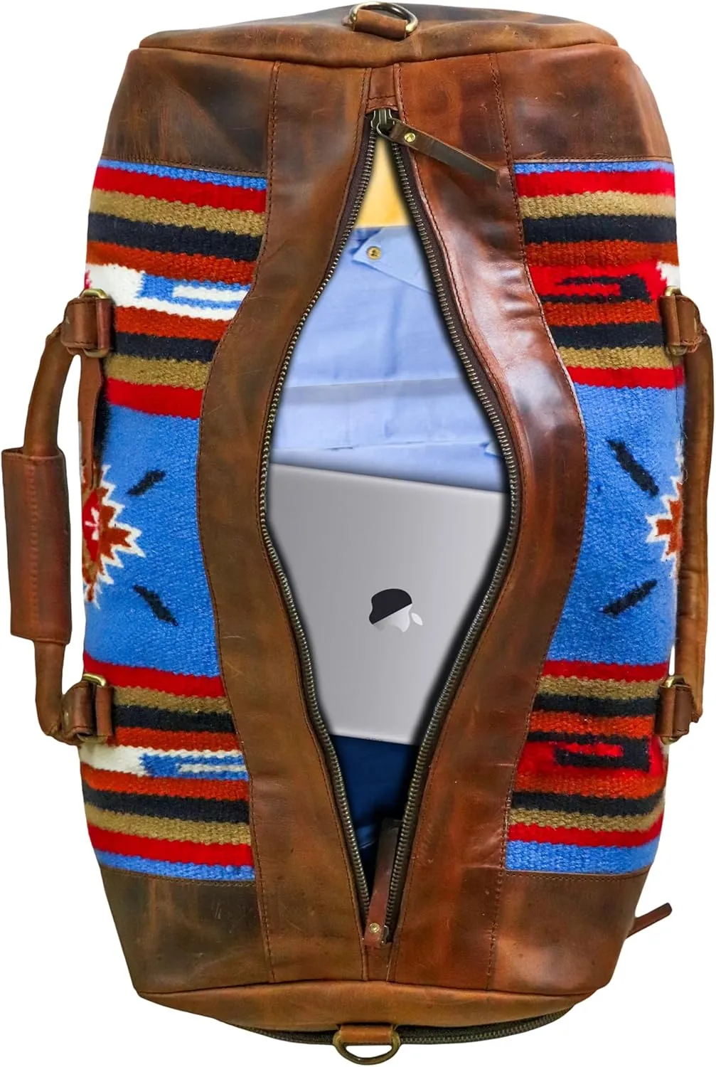 Handmade Premium Duffle Bag leather heavy duty Gym Sports Airplane Overnight Luggage Carry On Unisex Travel woven Rug Bag Wollen Bag Gift His/Her (RUG DUFFLE BAG MODULE_04)