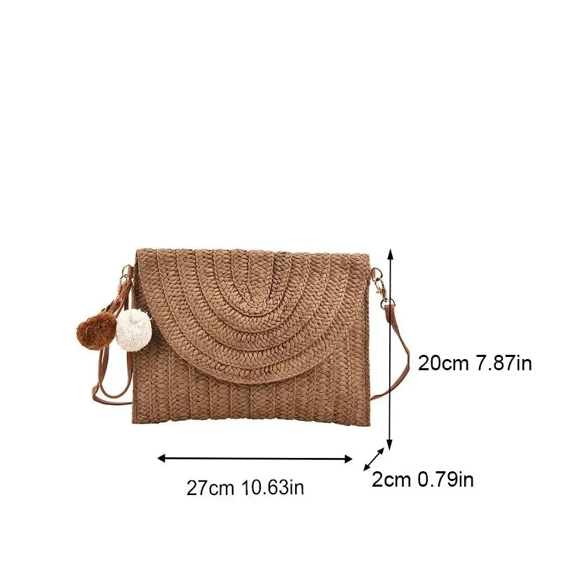 Handmade Straw Beach Shoulder Crossbody Bag
