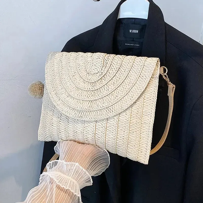 Handmade Straw Beach Shoulder Crossbody Bag