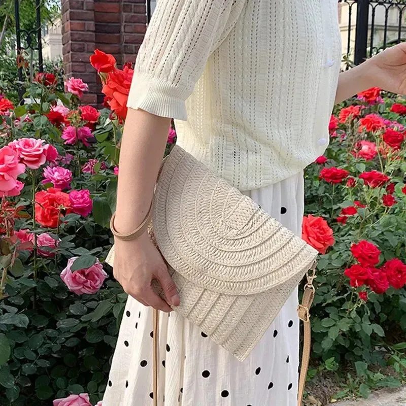 Handmade Straw Beach Shoulder Crossbody Bag