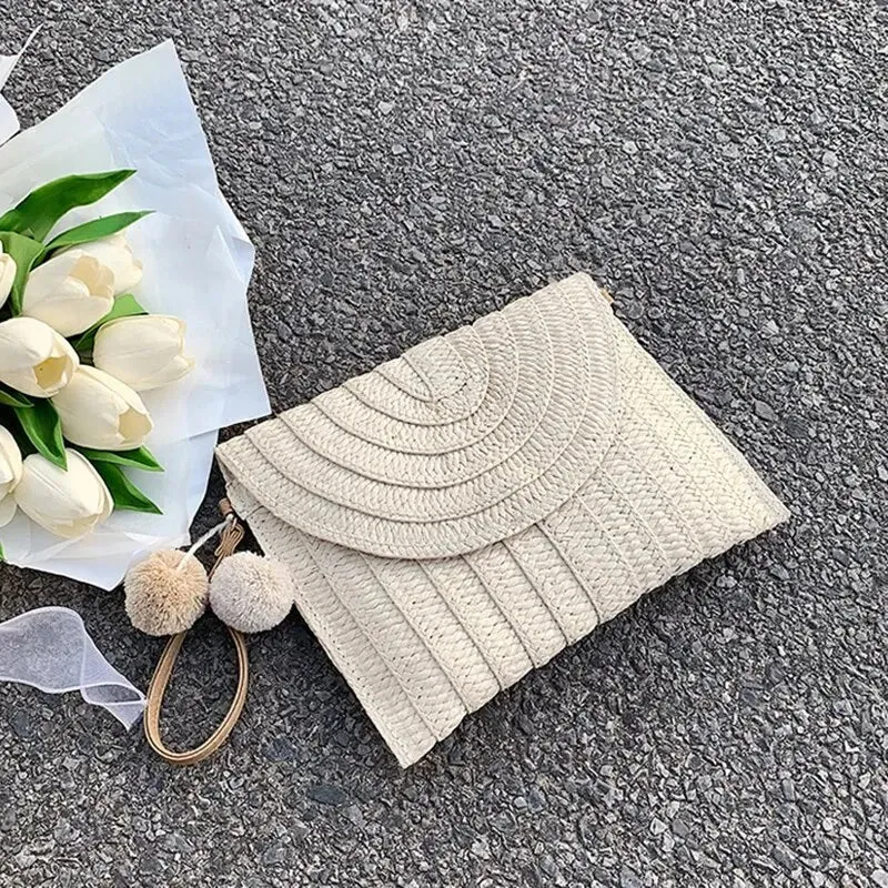 Handmade Straw Beach Shoulder Crossbody Bag