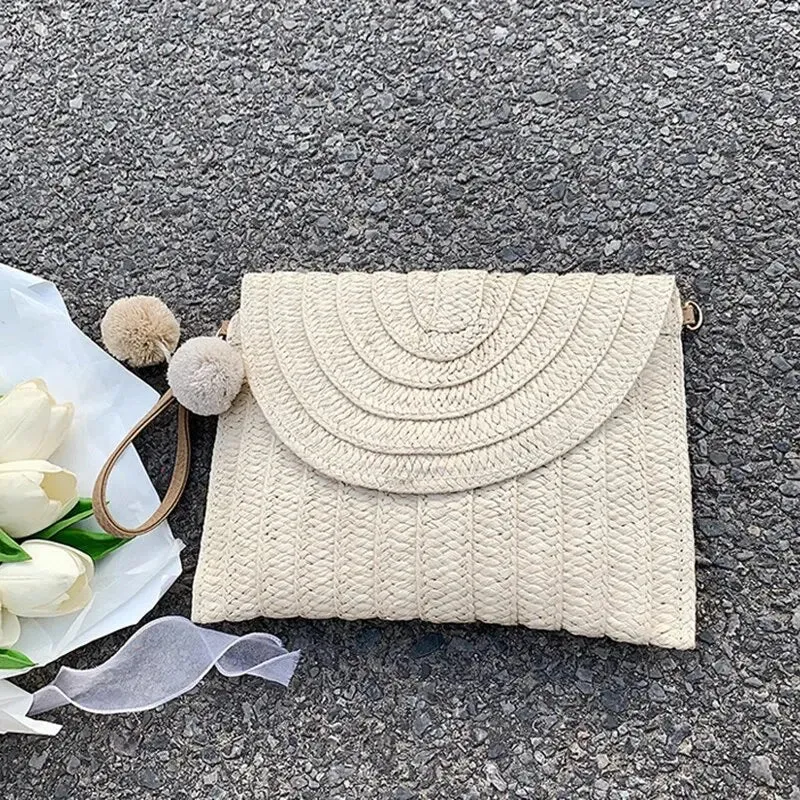 Handmade Straw Beach Shoulder Crossbody Bag