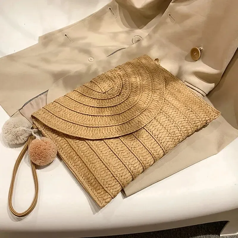Handmade Straw Beach Shoulder Crossbody Bag