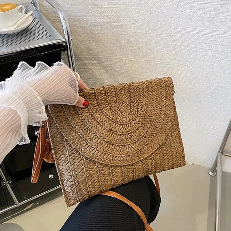 Handmade Straw Beach Shoulder Crossbody Bag