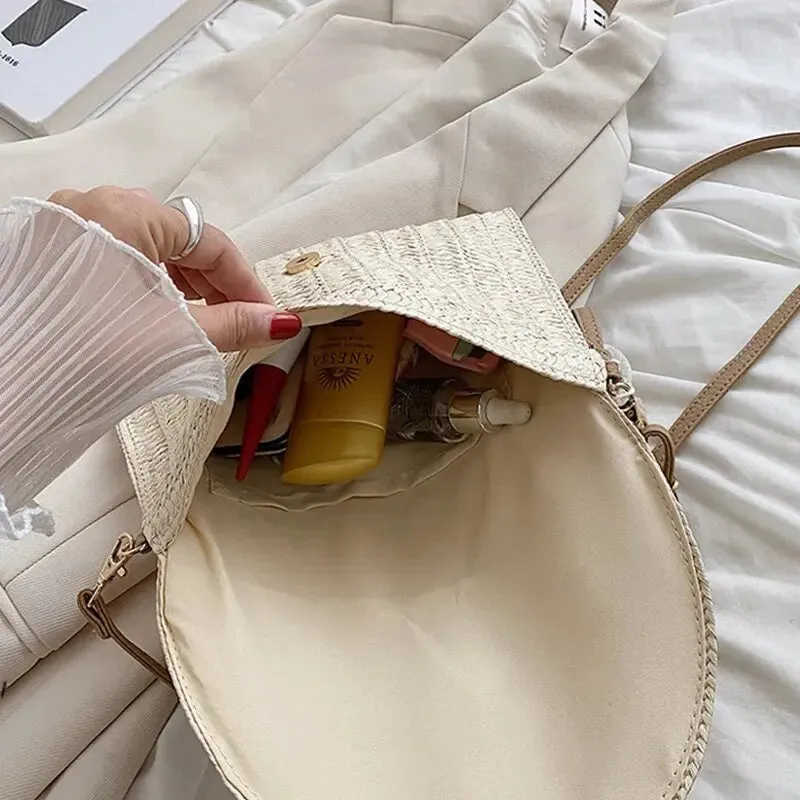 Handmade Straw Beach Shoulder Crossbody Bag