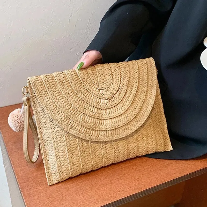 Handmade Straw Beach Shoulder Crossbody Bag