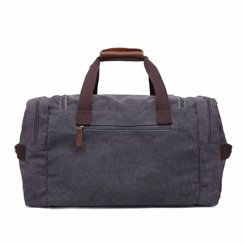 Handmade Vintage Canvas Leather Travel Duffel Bag