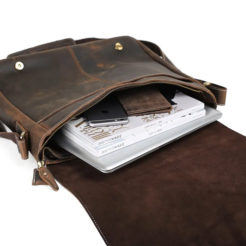 Handmade Vintage Leather Travel Bags, Men Leather Shoulder Bags