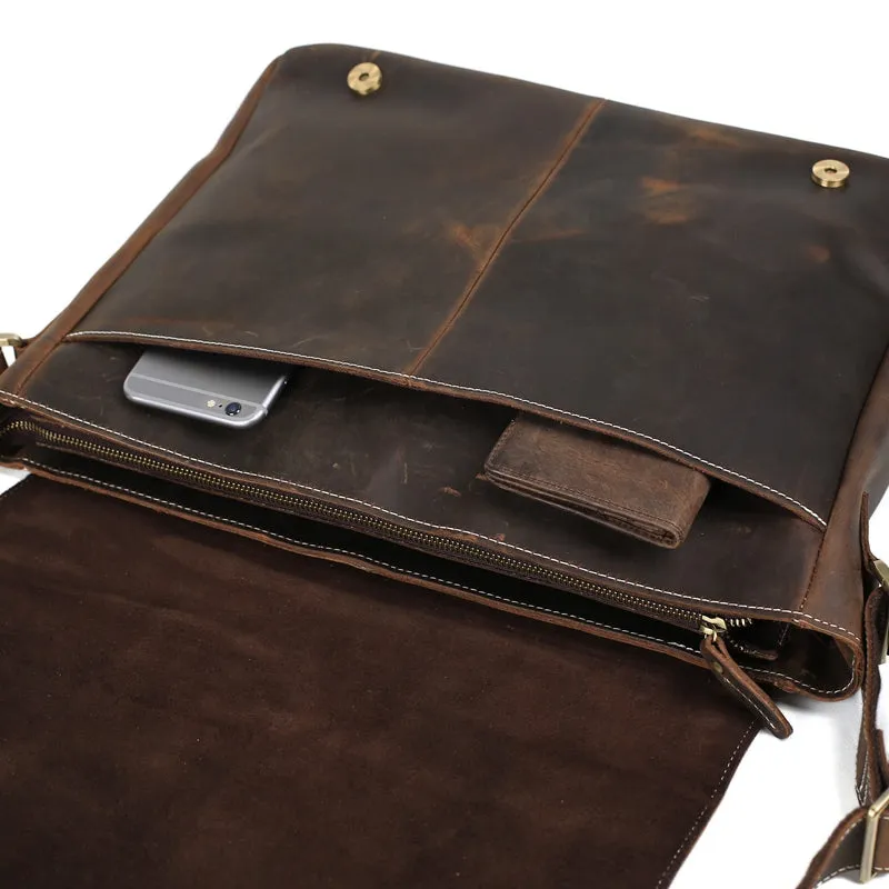 Handmade Vintage Leather Travel Bags, Men Leather Shoulder Bags