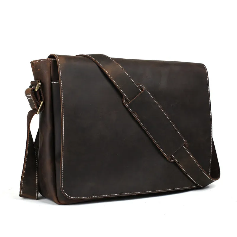 Handmade Vintage Leather Travel Bags, Men Leather Shoulder Bags