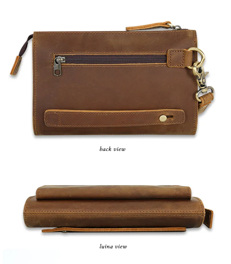Handmade Vintage Slim Waterproof Genuine Leather Unisex Wallet