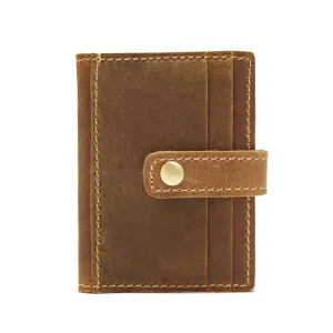 Handmade Vintage Snap Closure Genuine Leather Men's Card Holder
