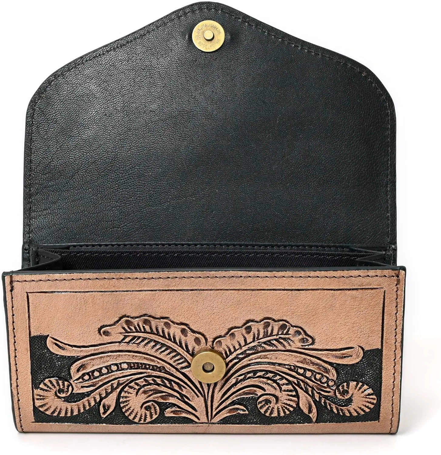 Handmade Western Leather Wallet for Women | Hand-Tooled RFID Blocking Long Wallet | Vintage Cowhide Clutch, Large Capacity Card Holder & Phone Case