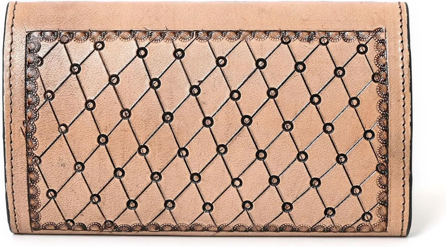 Handmade Western Leather Wallet for Women | Hand-Tooled RFID Blocking Long Wallet | Vintage Cowhide Clutch, Large Capacity Card Holder & Phone Case