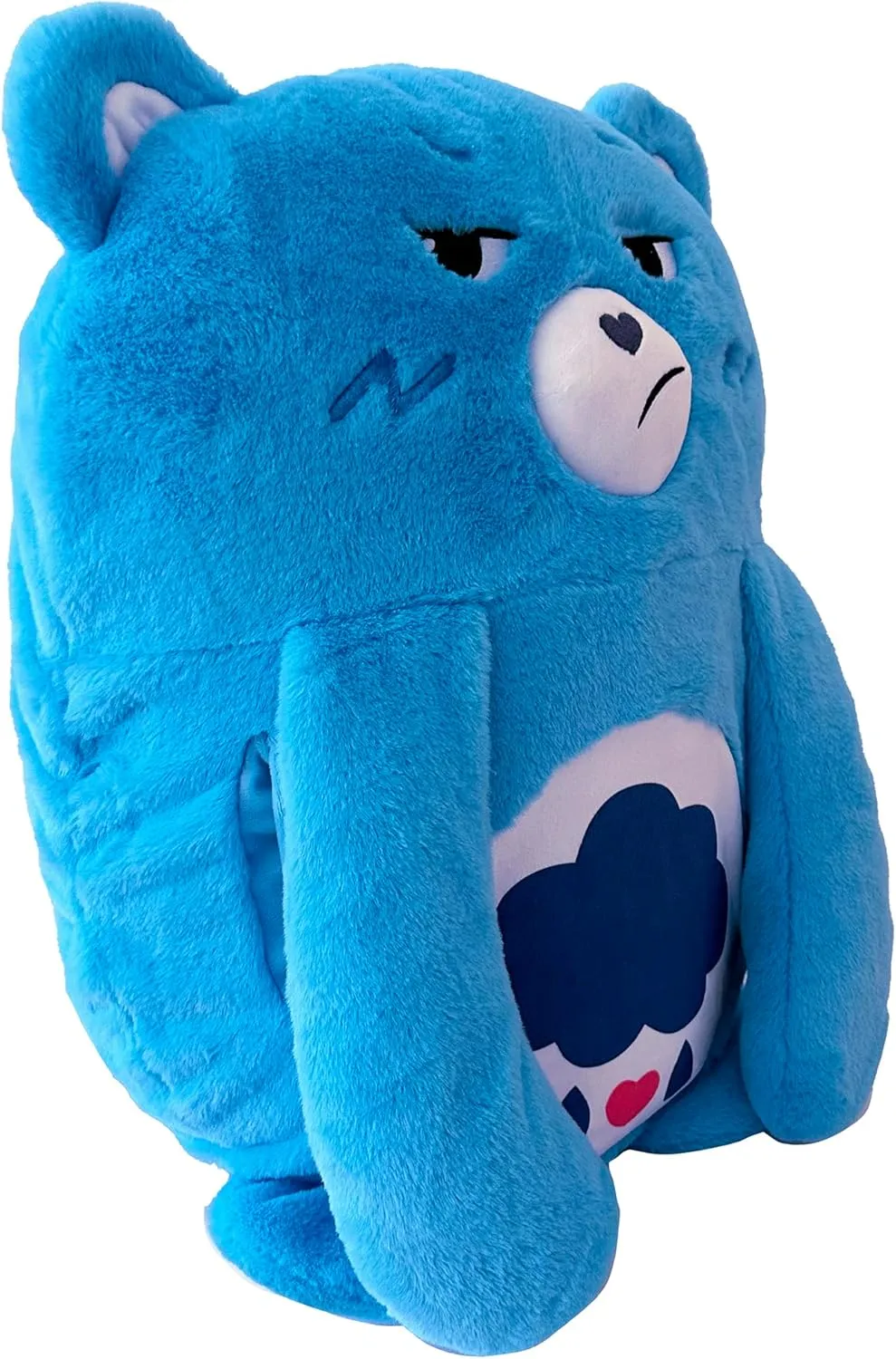 Happy Nappers: Care Bears Pillow Pocket Pal - Grumpy Bear - Plush Character Pillow Case, Animal Cover w/Weighted Paws, Soft Huggable Companion, Kids