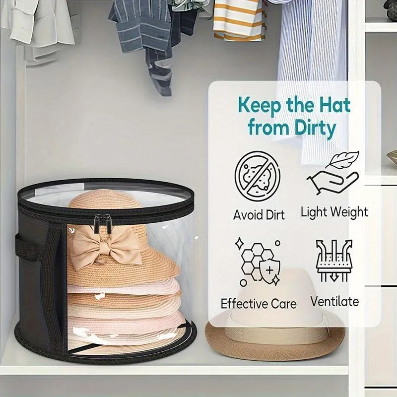 Hat Storage Organizer Stackable Round Brim Hat Holder Storage Bag for Hats