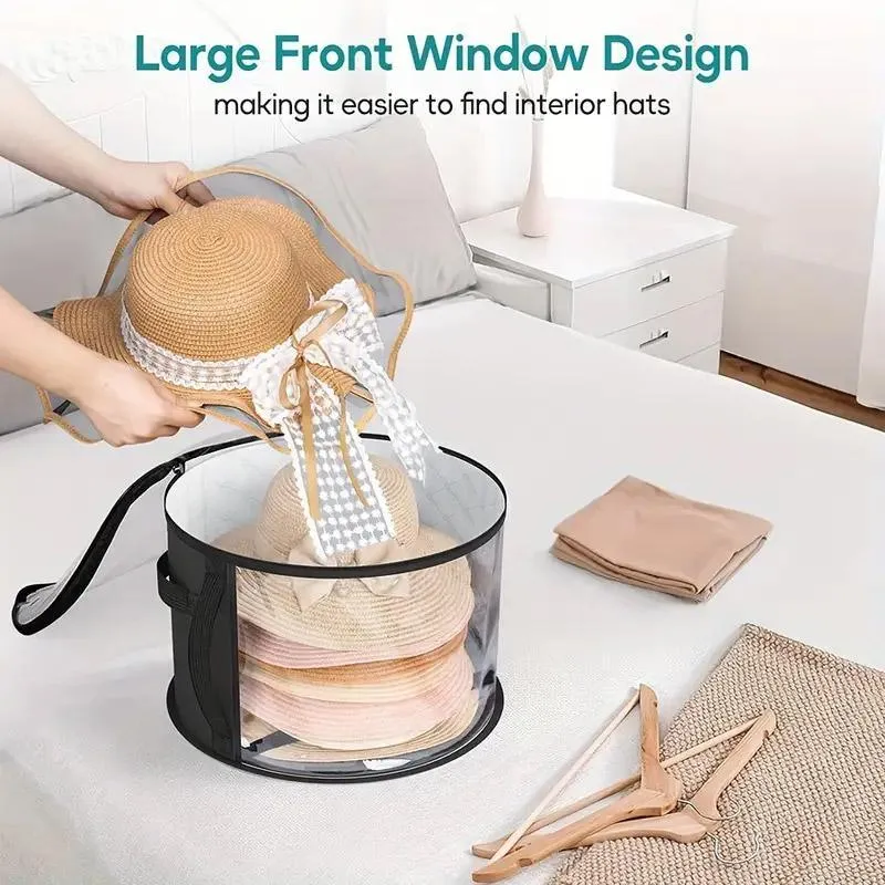 Hat Storage Organizer Stackable Round Brim Hat Holder Storage Bag for Hats