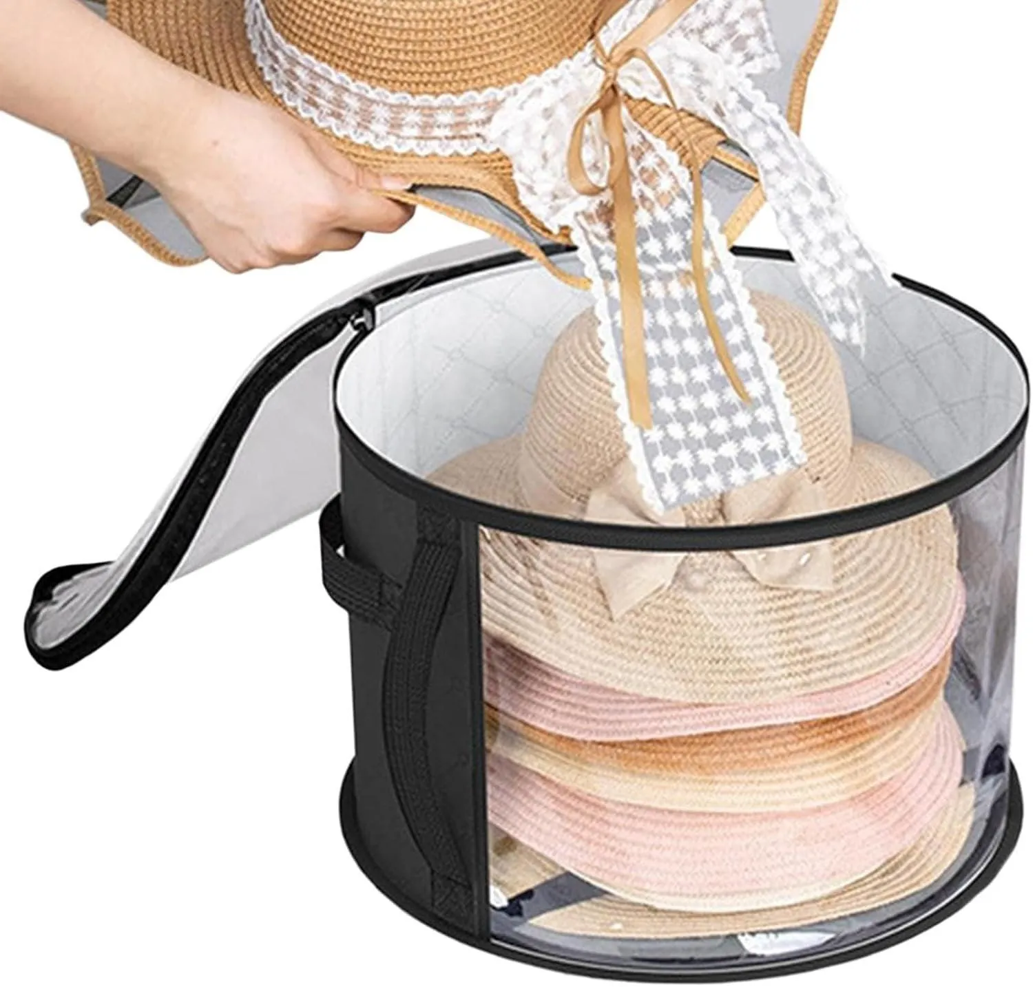 Hat Storage Organizer Stackable Round Brim Hat Holder Storage Bag for Hats