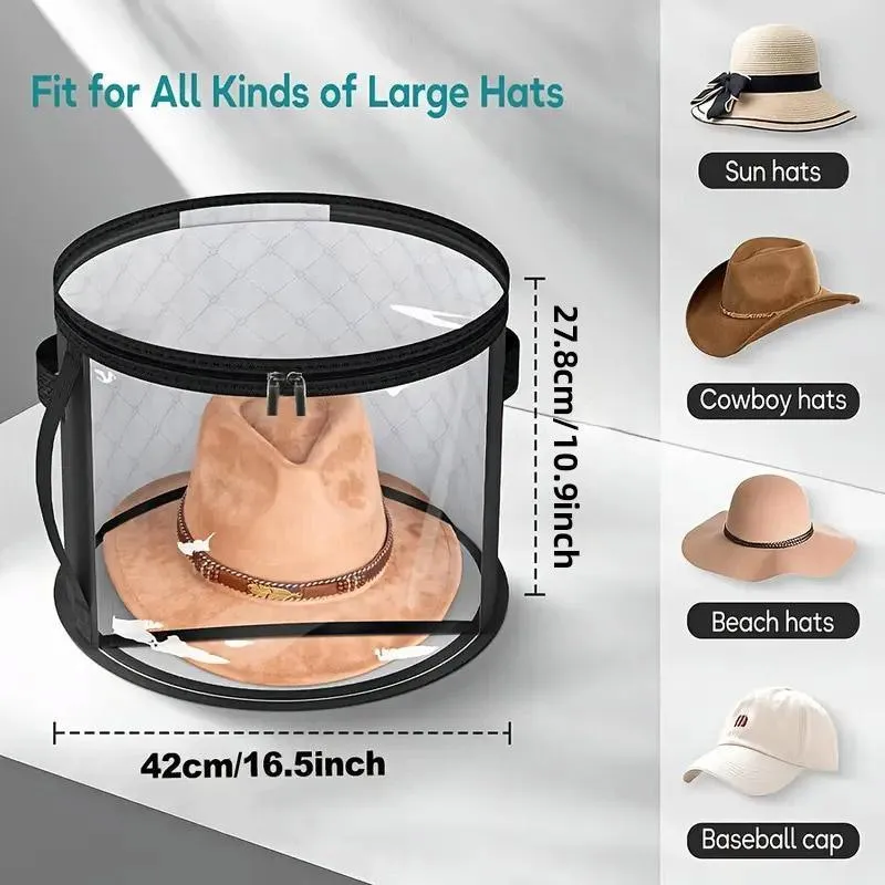 Hat Storage Organizer Stackable Round Brim Hat Holder Storage Bag for Hats
