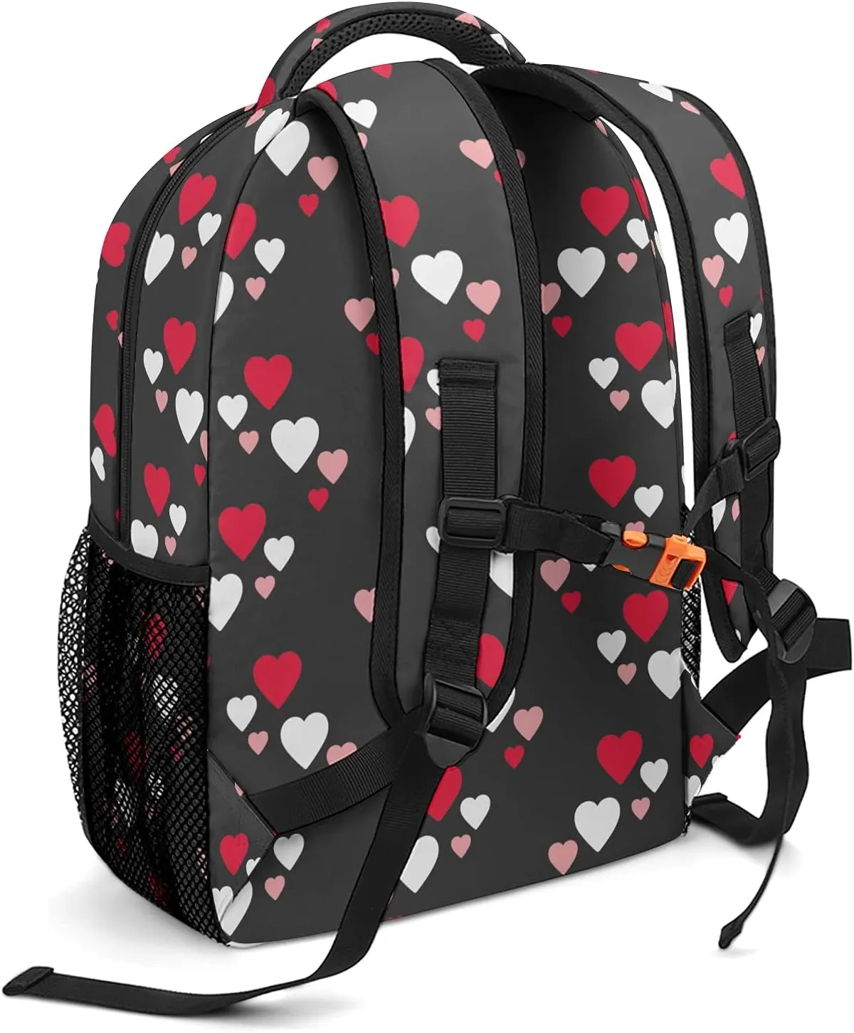 Hearts Pattern Custom Kids Backpack, Personalized Student School Bags for Boys & Girls, Bookbags with Adjustable Strapfor Travel