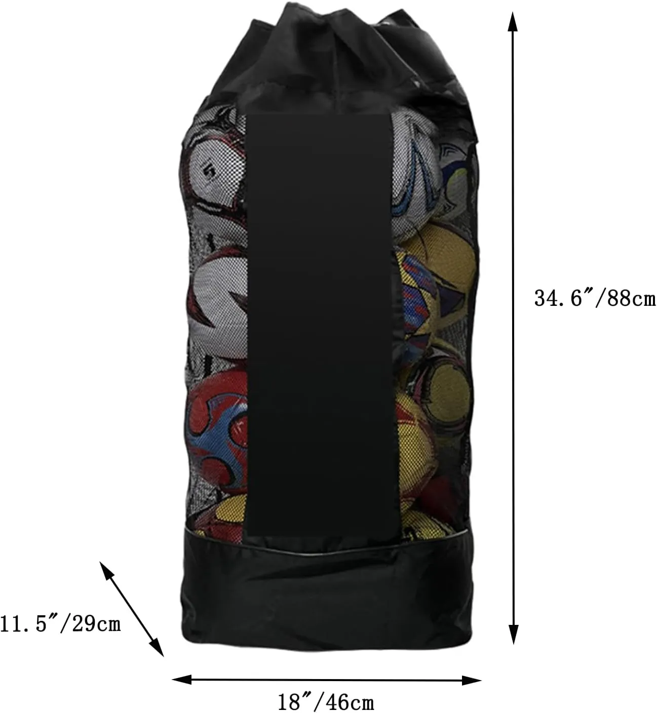 Heavy Duty Soccer Mesh Equipment Ball Bag Large Basketball Volleyball Bag with Adjustable Backpack Straps for Coaches, Football, Volleyball, Outdoor, Water Sports Equipment, Training Storage