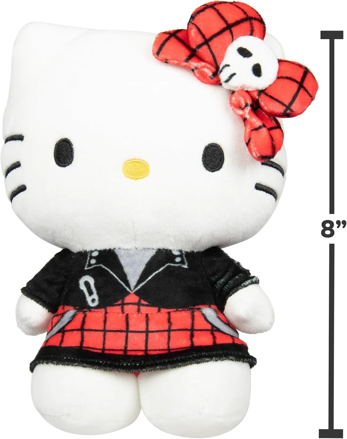 Hello Kitty and Friends Series 2, Hello Kitty Red Punks Plush - Officially Licensed Sanrio Product from Jazwares - Ages 6 