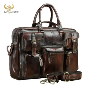 Helpful customer care Handbag Male Commercia leather Briefcase Attache Case Document 3061-bu Rich selection Original Bag Men Portfolio Design Laptop Business Fashion