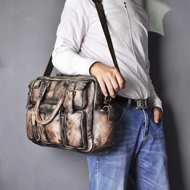 Helpful customer care Handbag Male Commercia leather Briefcase Attache Case Document 3061-bu Rich selection Original Bag Men Portfolio Design Laptop Business Fashion