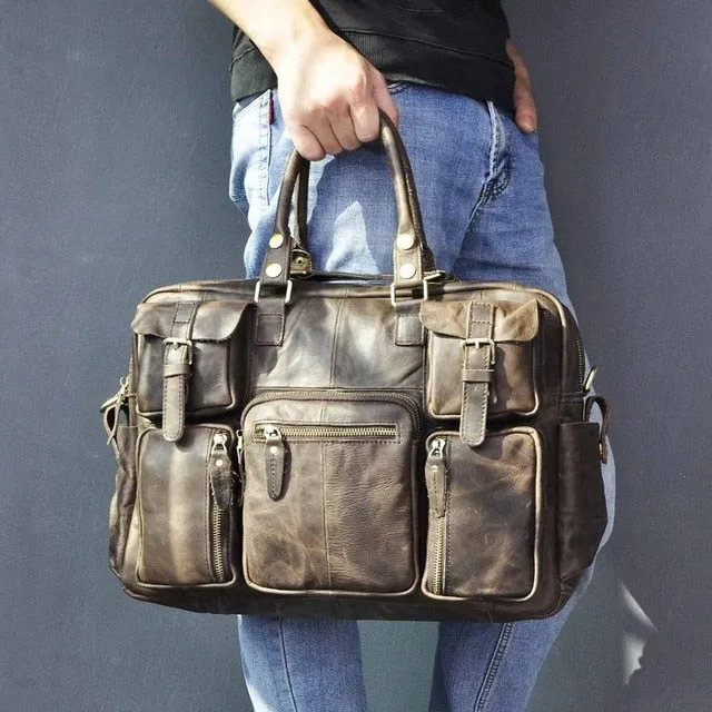 Helpful customer care Handbag Male Commercia leather Briefcase Attache Case Document 3061-bu Rich selection Original Bag Men Portfolio Design Laptop Business Fashion