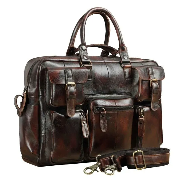Helpful customer care Handbag Male Commercia leather Briefcase Attache Case Document 3061-bu Rich selection Original Bag Men Portfolio Design Laptop Business Fashion
