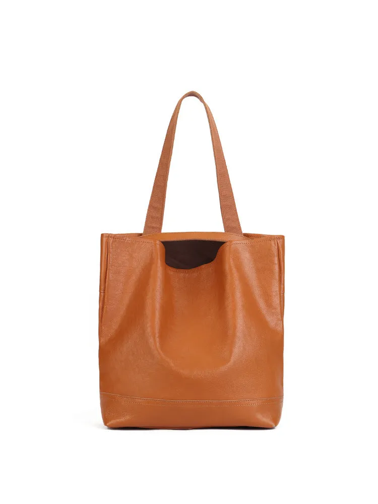 High-tech-enabled Color Bags Solid Layer Crossbody High-quality Cowhide Soft Tote Women's