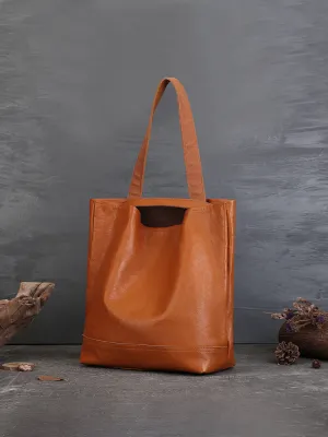 High-tech-enabled Color Bags Solid Layer Crossbody High-quality Cowhide Soft Tote Women's