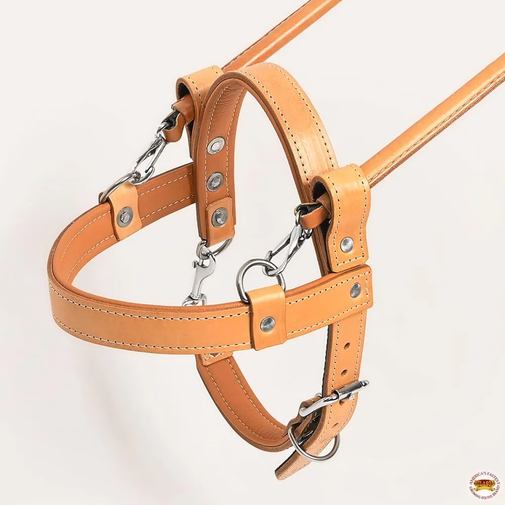 HILASON Thick Fleece/Padded Genuine Leather Guide Dog Harness with Handle U-P-