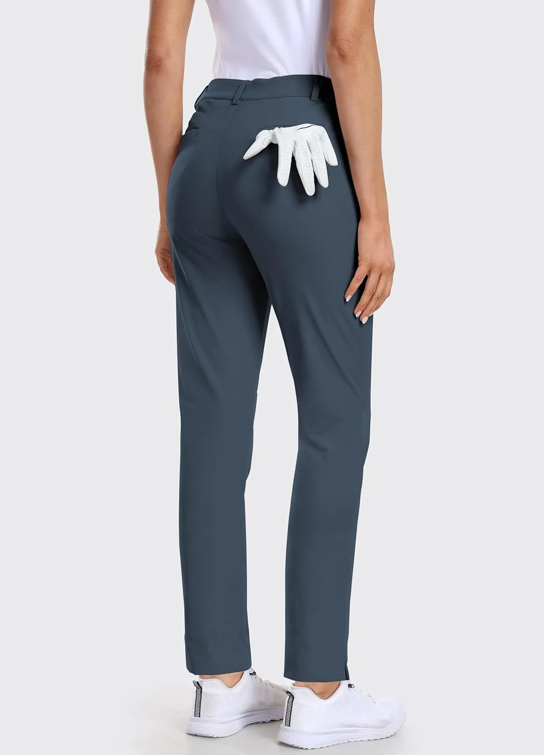 Hiverlay Womens Golf Pants Stretch Work Ankle Pants with Pockets Quick Dry Straight Business Casual Hiking Pants