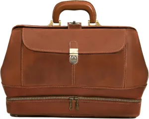 HLC Vintage Leather Briefcase Doctor Bag - Real Leather Briefcase - Style Handbag - Italian Handmade Medical Bag