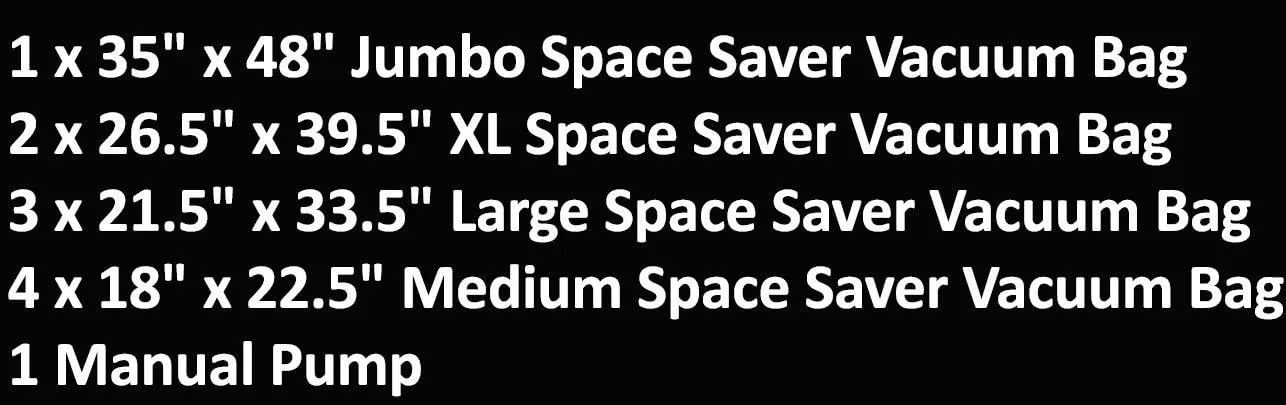 Home Complete Space Saver Vacuum Bags, 10 pack with Pump