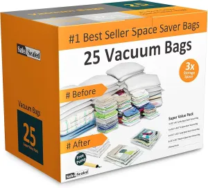 Home Complete Space Saver Vacuum Bags, 25 pack with Pump