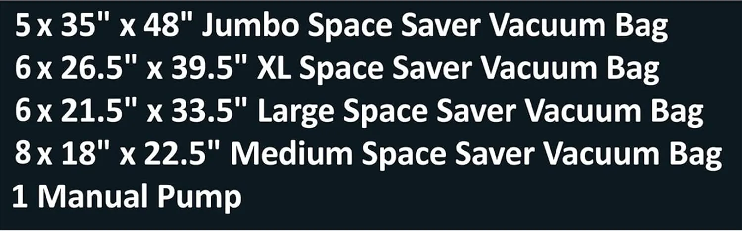 Home Complete Space Saver Vacuum Bags, 25 pack with Pump