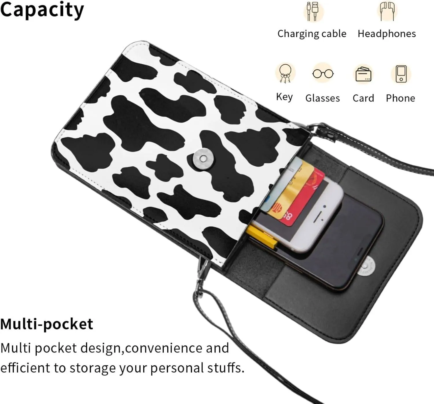 Hot Pinks Cheetah Aesthetic Leather Crossbody Phone Purse for Women Cute Wallet Bags Lightweight Mini Sling Bag