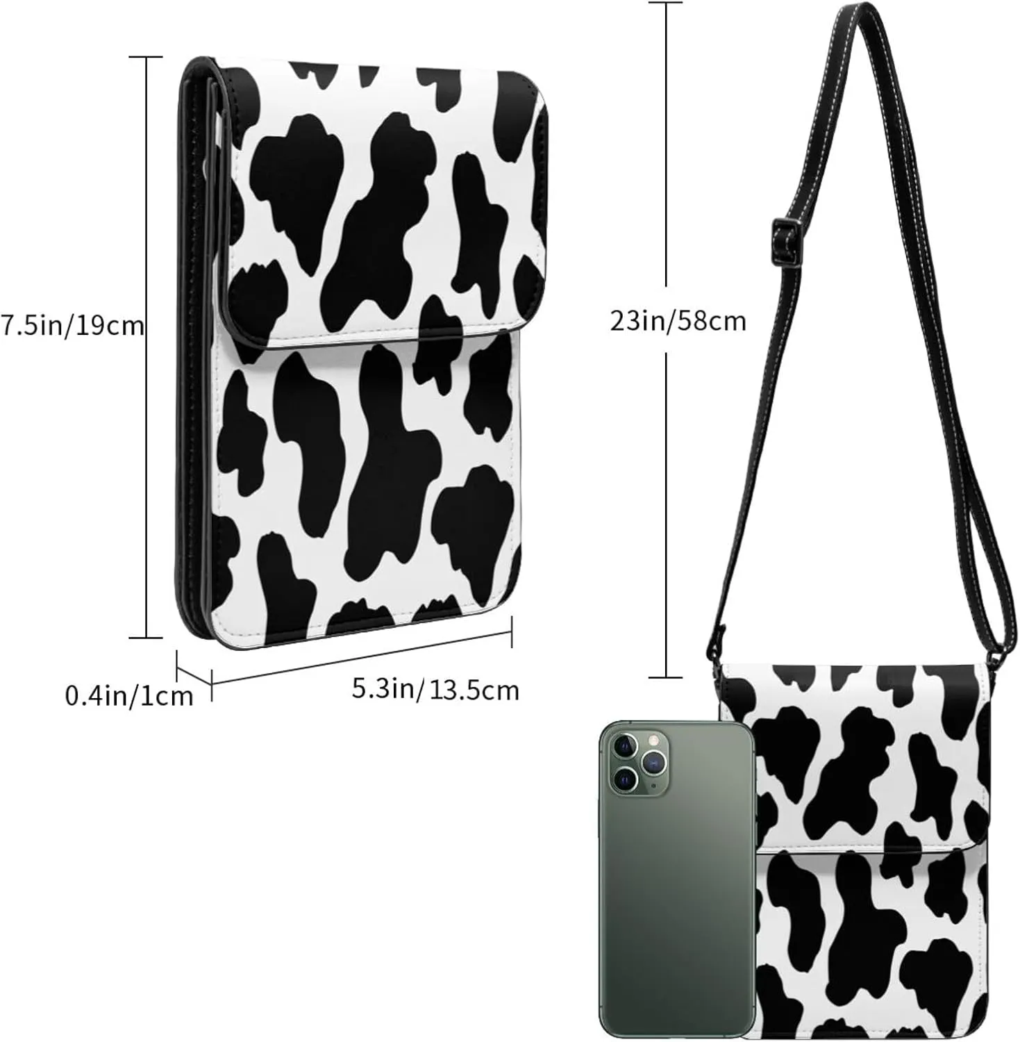 Hot Pinks Cheetah Aesthetic Leather Crossbody Phone Purse for Women Cute Wallet Bags Lightweight Mini Sling Bag