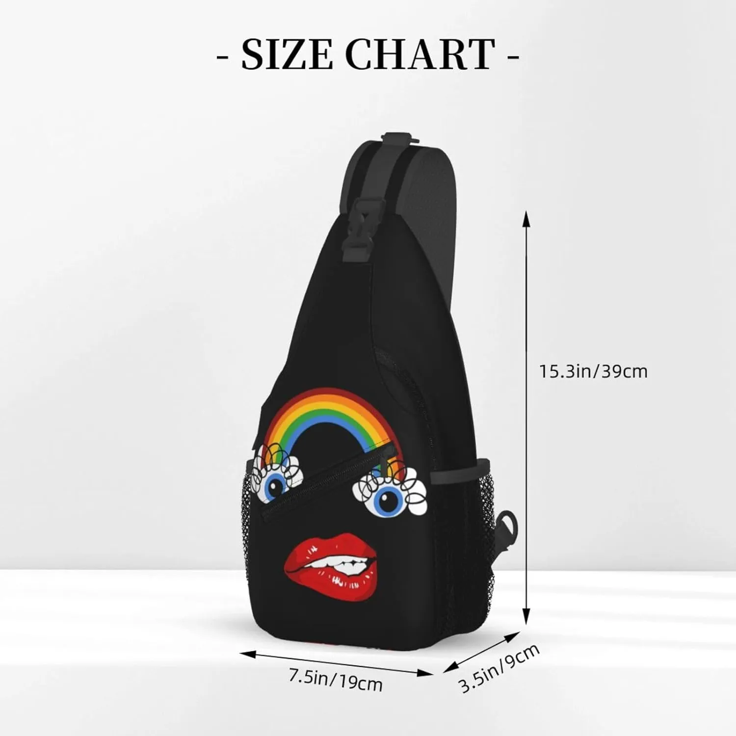 Hot Red Biting Lips Crossbody Bag Cross Chest Bag Adjustable Sling Backpack Sports Gym Shoulder Bags Travel Cycling Daypack Diagonally Casual Rucksack