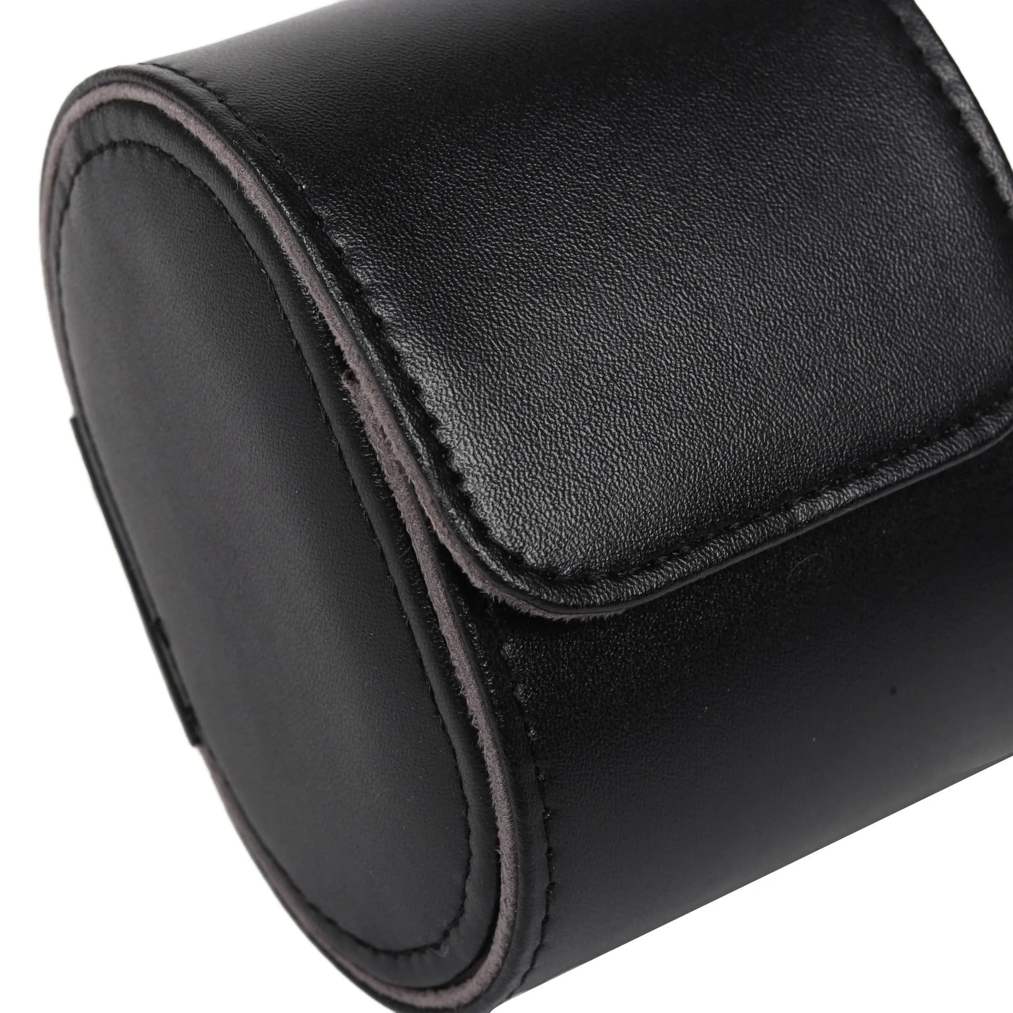 HQ Single Watch Genuine Leather Travel Case/Roll - Premium Black