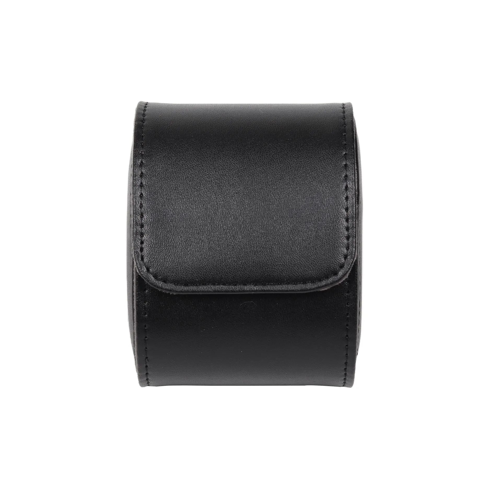 HQ Single Watch Genuine Leather Travel Case/Roll - Premium Black