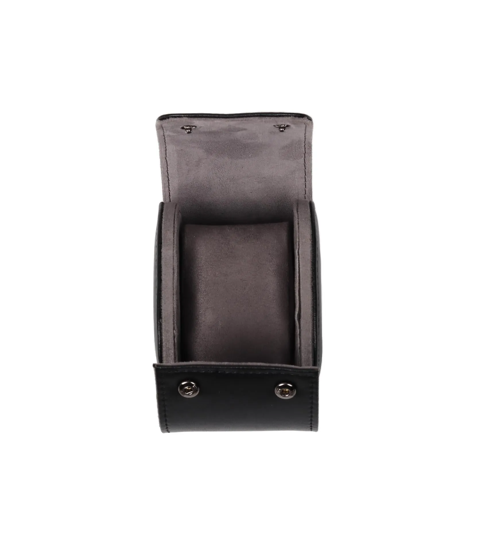 HQ Single Watch Genuine Leather Travel Case/Roll - Premium Black