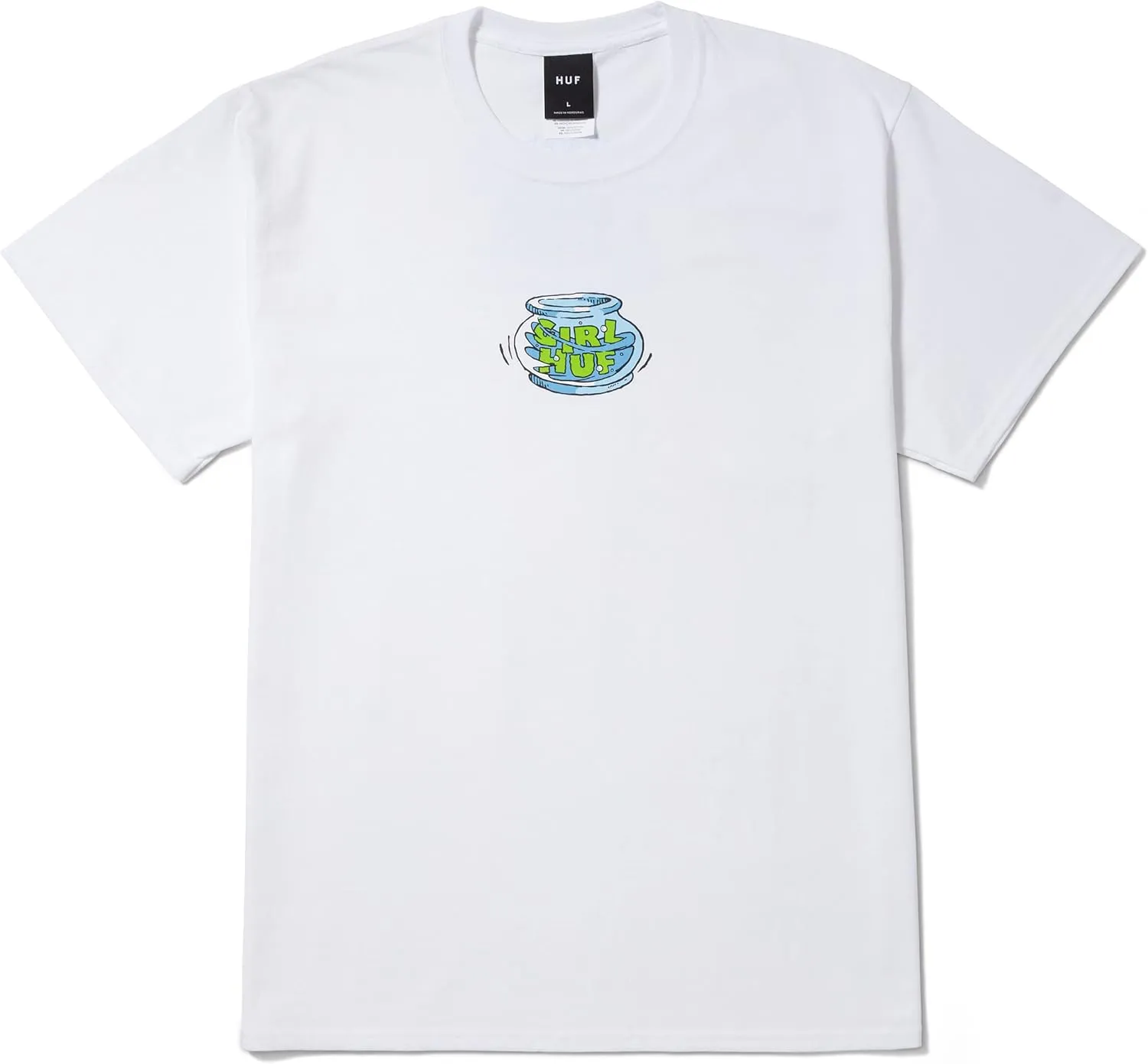 HUF Fish Bowl Short Sleeve Tee, White, Large