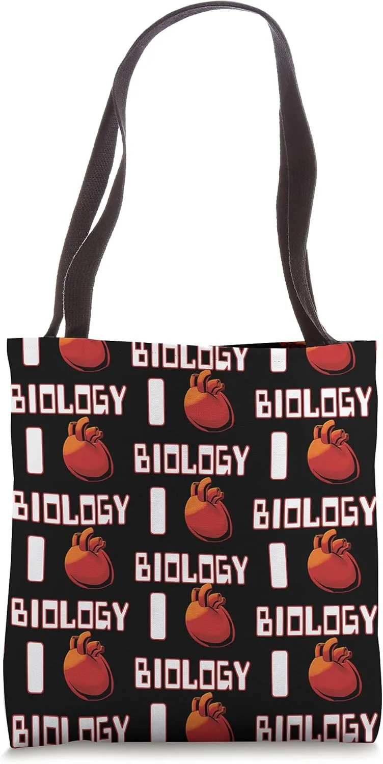 I Love Biology Heart Funny Biology And Science Tote Bag