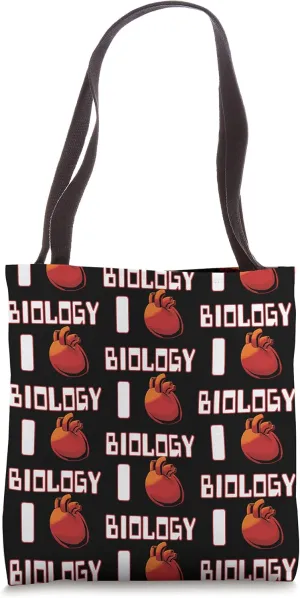 I Love Biology Heart Funny Biology And Science Tote Bag
